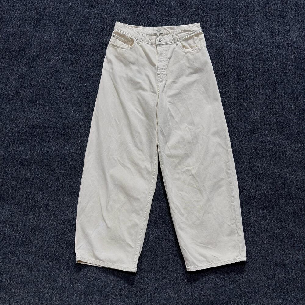DL1961 Jeans Womens 27 Beige Ecru Razi Wide Barrel High Rise Wide Leg Denim Pant
